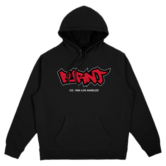 BURNT LOGO HOODIE [BLACK]