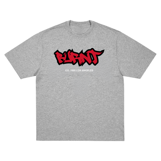 BURNT LOGO TEE [HEATHER GREY]